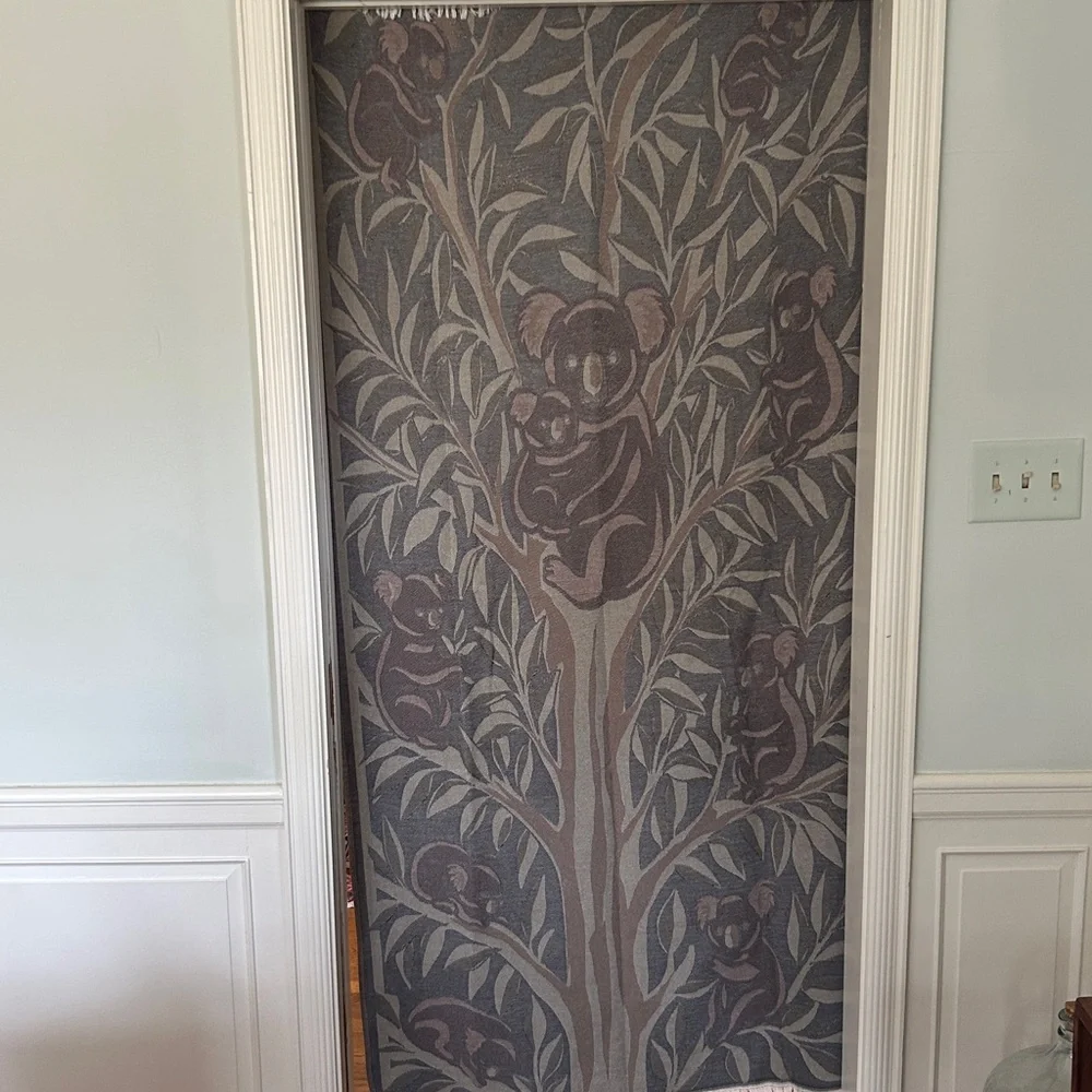 Gum Tree Koalas Blanket 2 Side FLiPSiDE Jacquard Loom Weave 100% Organic Cotton